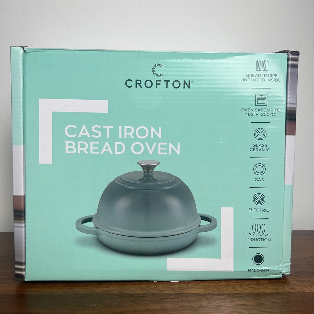 Crofton Cast Iron Bread Oven 9" Enameled Aldi New Limited Blue Sealed